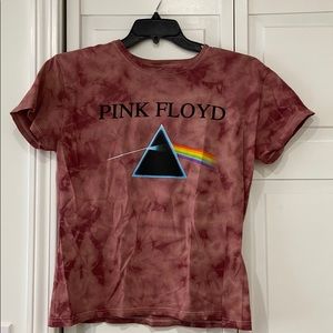 pink floyd pink tie dye band tee